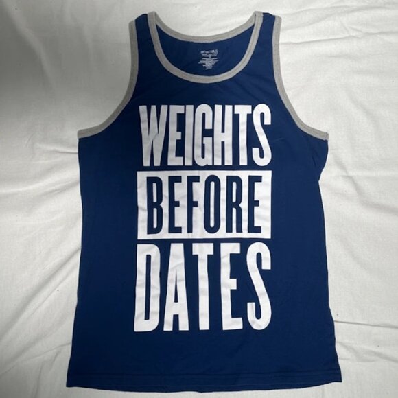 Weights Before Dates Bioworld Workout Tank Top SZ Mens Medium - Picture 2 of 7